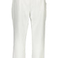 Chic Sporty White Trousers with Embroidery Detail