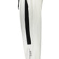 Chic Sporty White Trousers with Embroidery Detail
