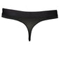 Elegant Black Cotton Thong with Logo Detail
