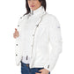 Elegant White Down Jacket with Removable Hood
