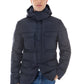 Chic Blue Men's Down Jacket with Removable Hood