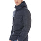 Chic Blue Men's Down Jacket with Removable Hood
