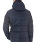 Chic Blue Men's Down Jacket with Removable Hood