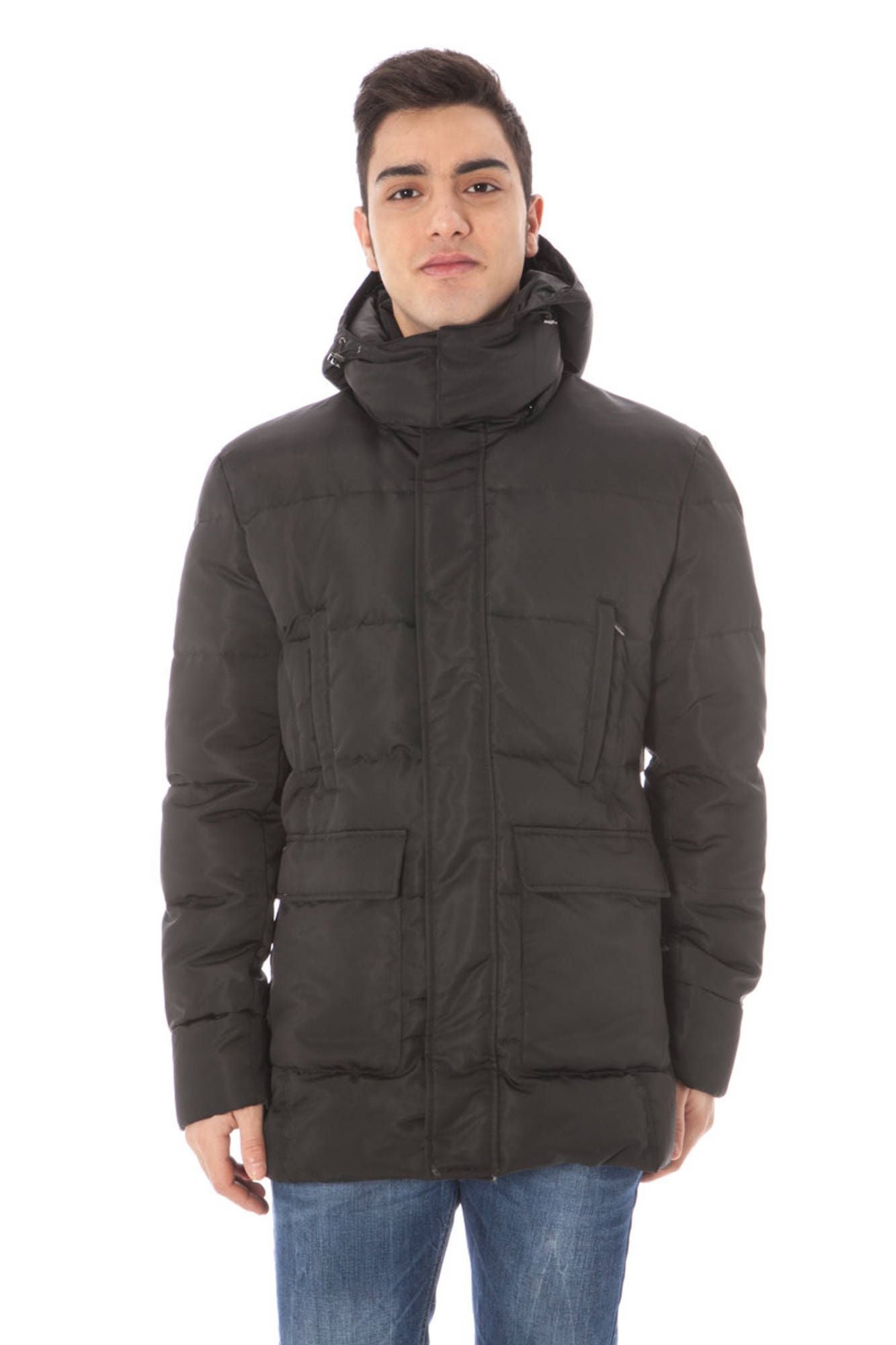 Sleek Long Sleeve Down Jacket with Hood