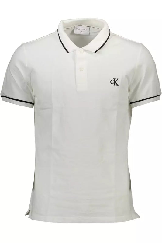 Elegant White Polo with Contrasting Accents