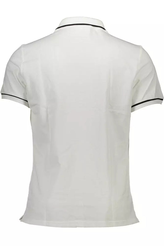 Elegant White Polo with Contrasting Accents