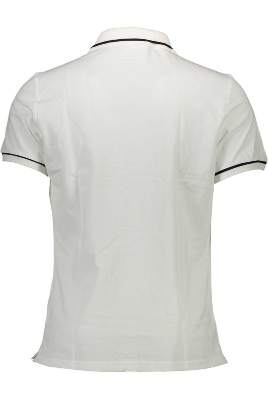 Elegant White Cotton Polo with Contrast Detailing