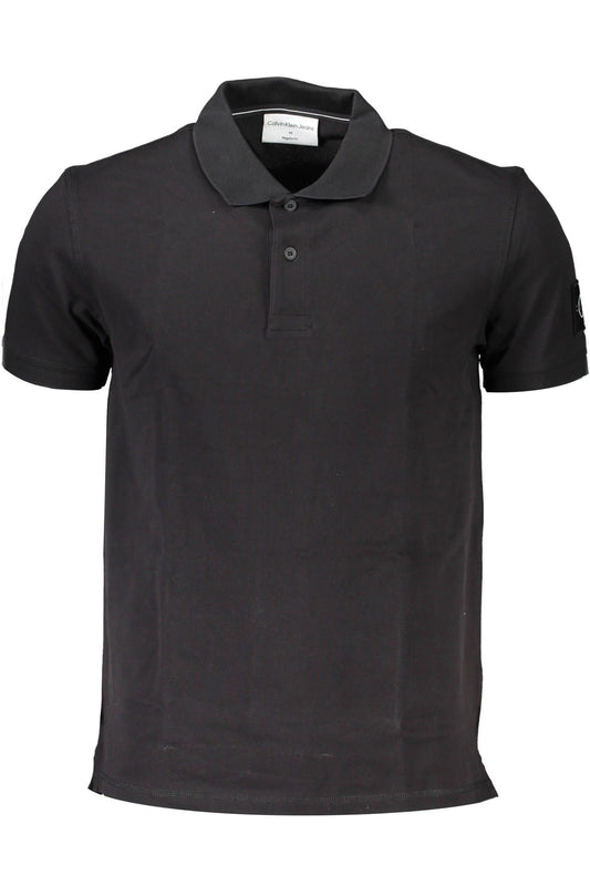 Sleek Black Cotton Polo Shirt