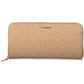 Elegant Beige Wallet with Secure Zip Closure