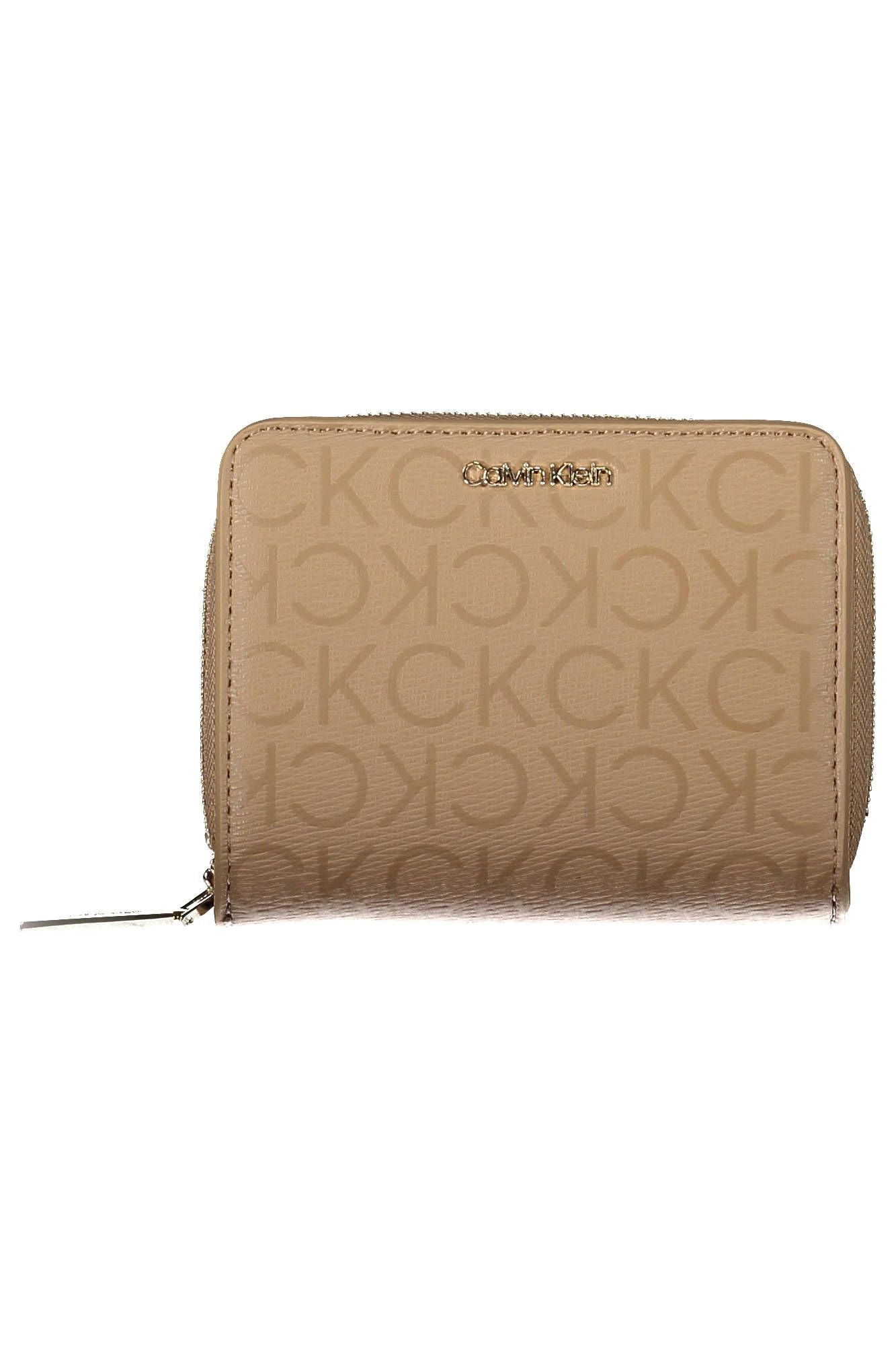 Beige Polyester Wallet with RFID Blocking