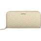 Beige Polyester Zip Wallet with RFID Block