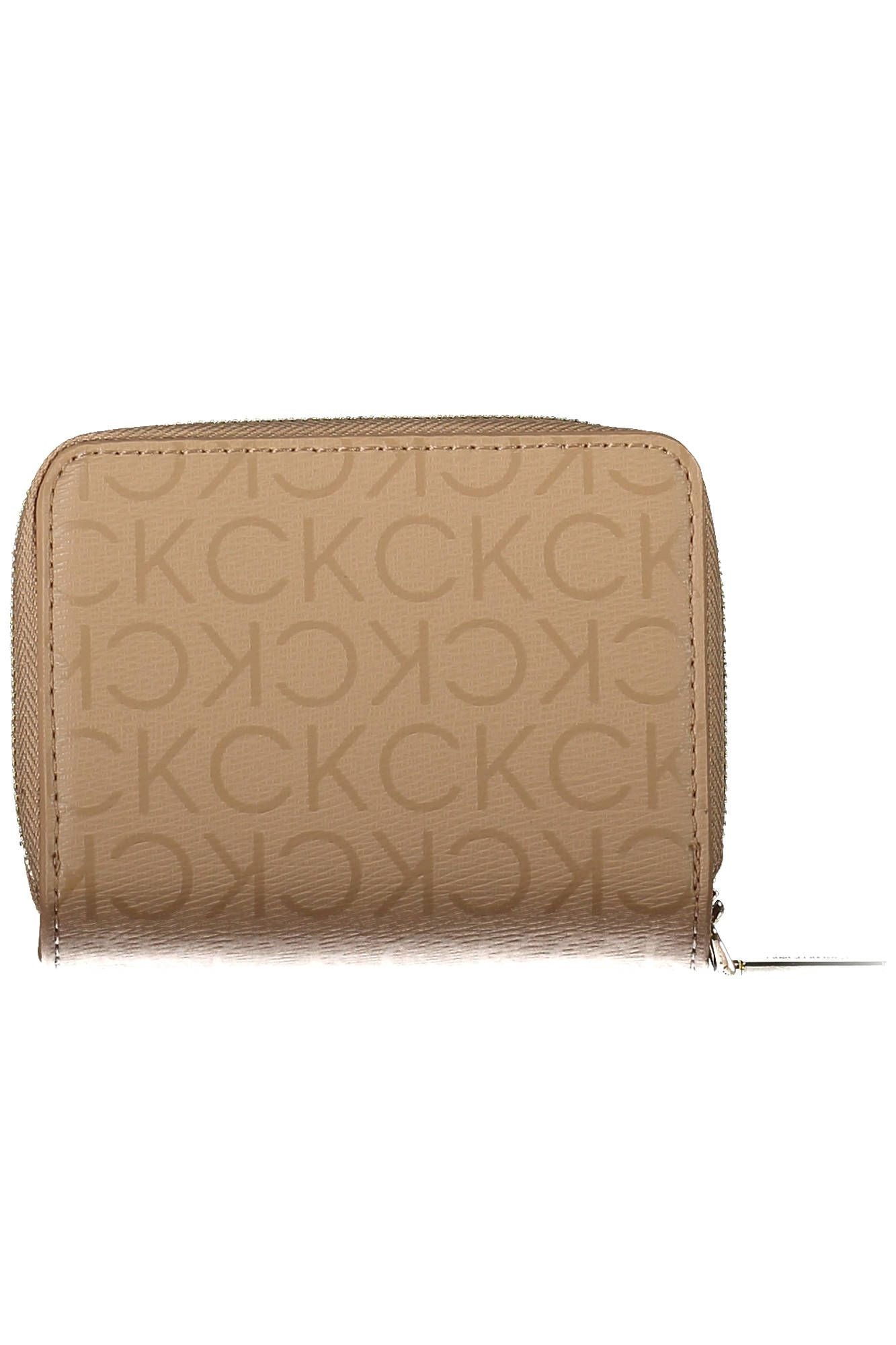 Beige Polyester Wallet with RFID Blocking