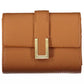 Chic Brown Contrast Detail Snap Wallet