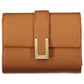 Chic Brown Snap Wallet with Contrasting Details