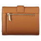 Chic Brown Contrast Detail Snap Wallet