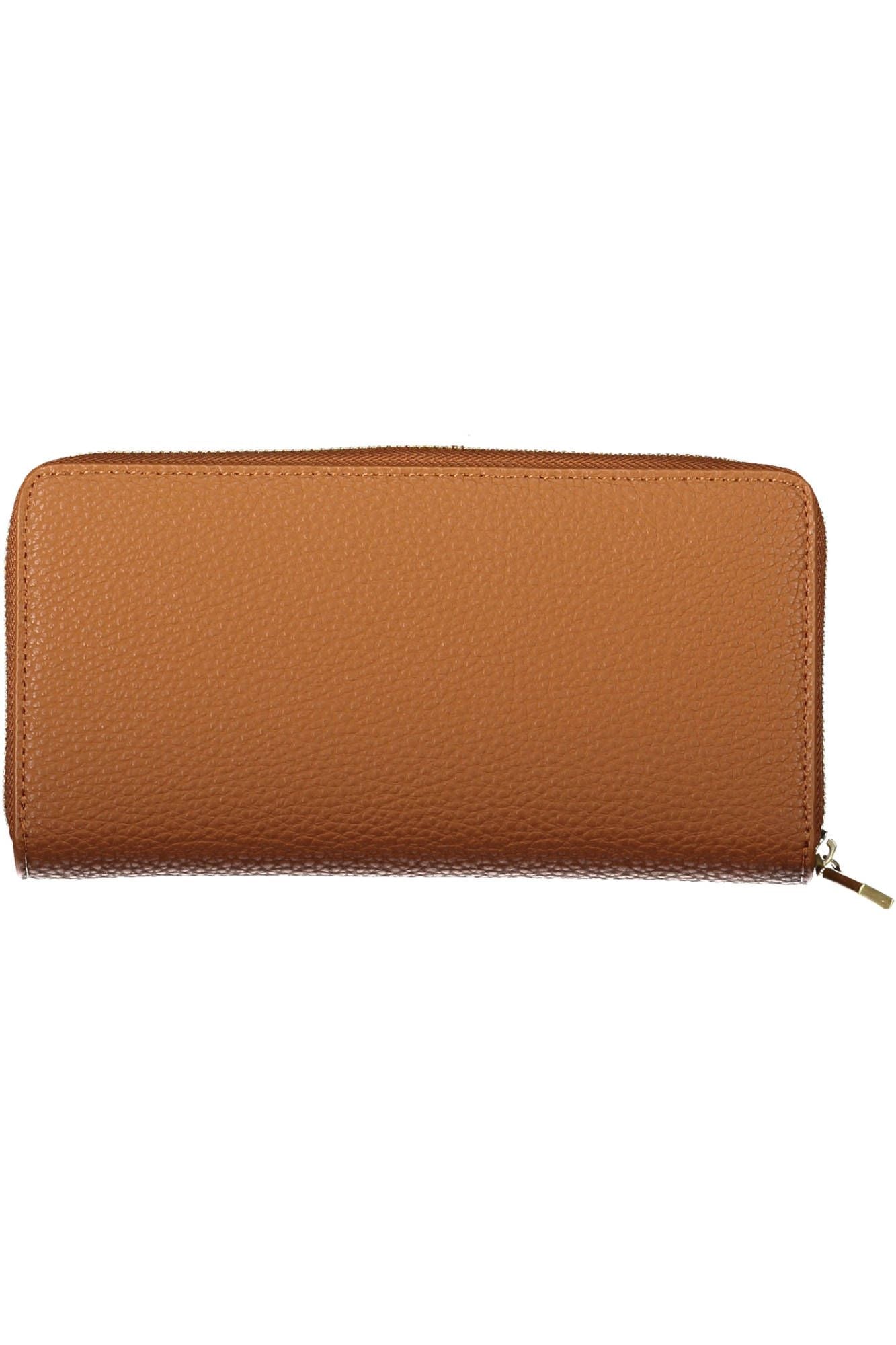 Chic Brown Polyester Wallet with Multiple Compartments