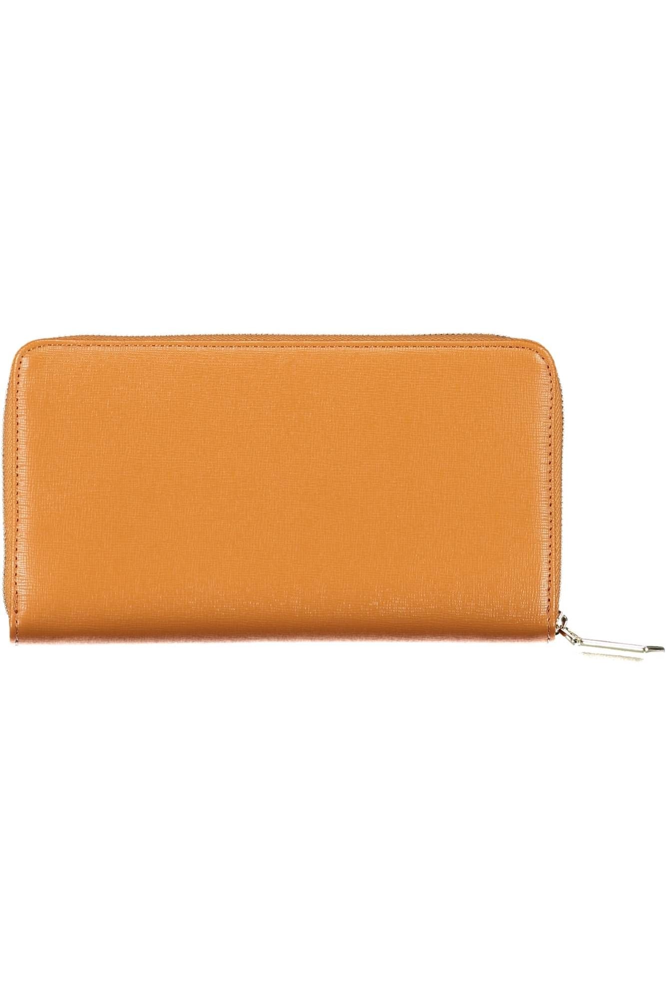 Chic Brown Polyurethane Wallet with RFID Lock