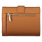 Chic Brown Snap Wallet with Contrasting Details