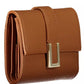 Chic Brown Contrast Detail Snap Wallet