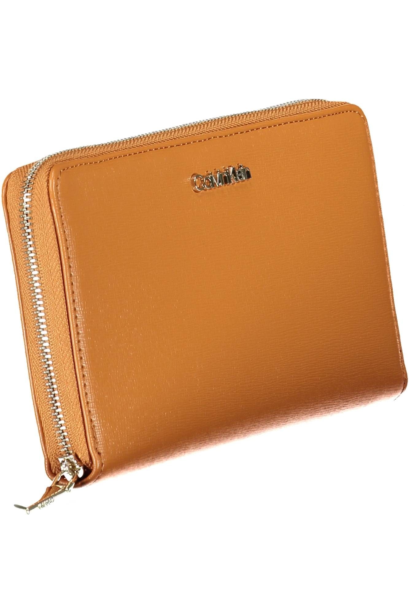 Chic Brown Polyurethane Wallet with RFID Lock