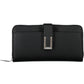 Elegant Black Polyester Wallet with Contrasting Details