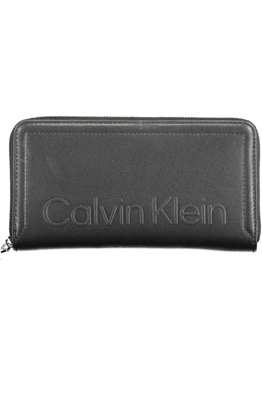 Elegant Black Polyurethane Wallet with RFID Lock