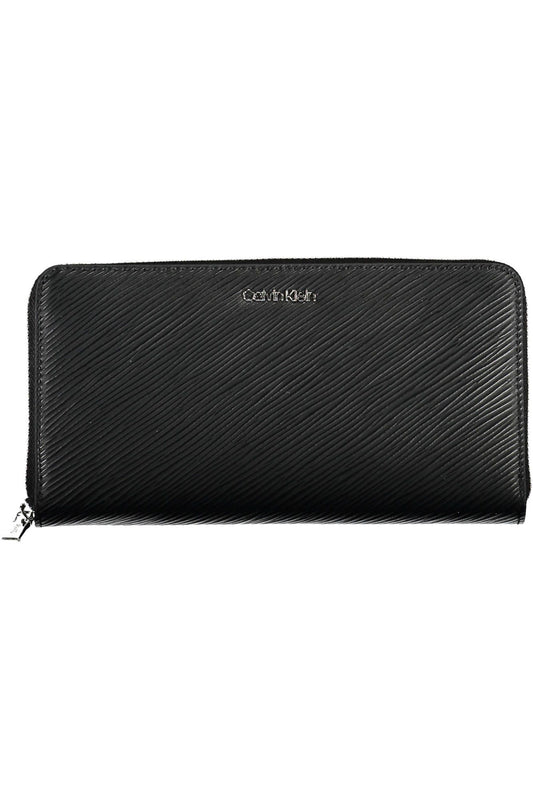 Elegant Black Polyurethane Wallet with RFID Blocking