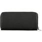 Elegant Black Polyurethane Wallet with Contrasting Details