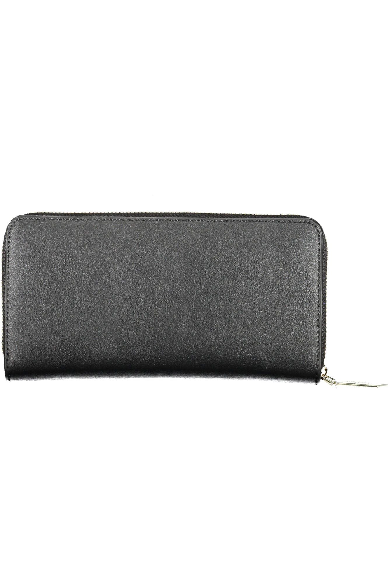 Sleek Black Polyurethane Wallet with Logo