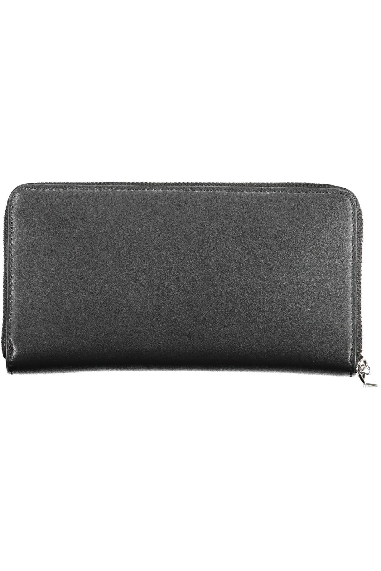 Elegant Black Polyurethane Wallet with RFID Lock