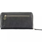 Sleek Black Polyethylene Zip Wallet