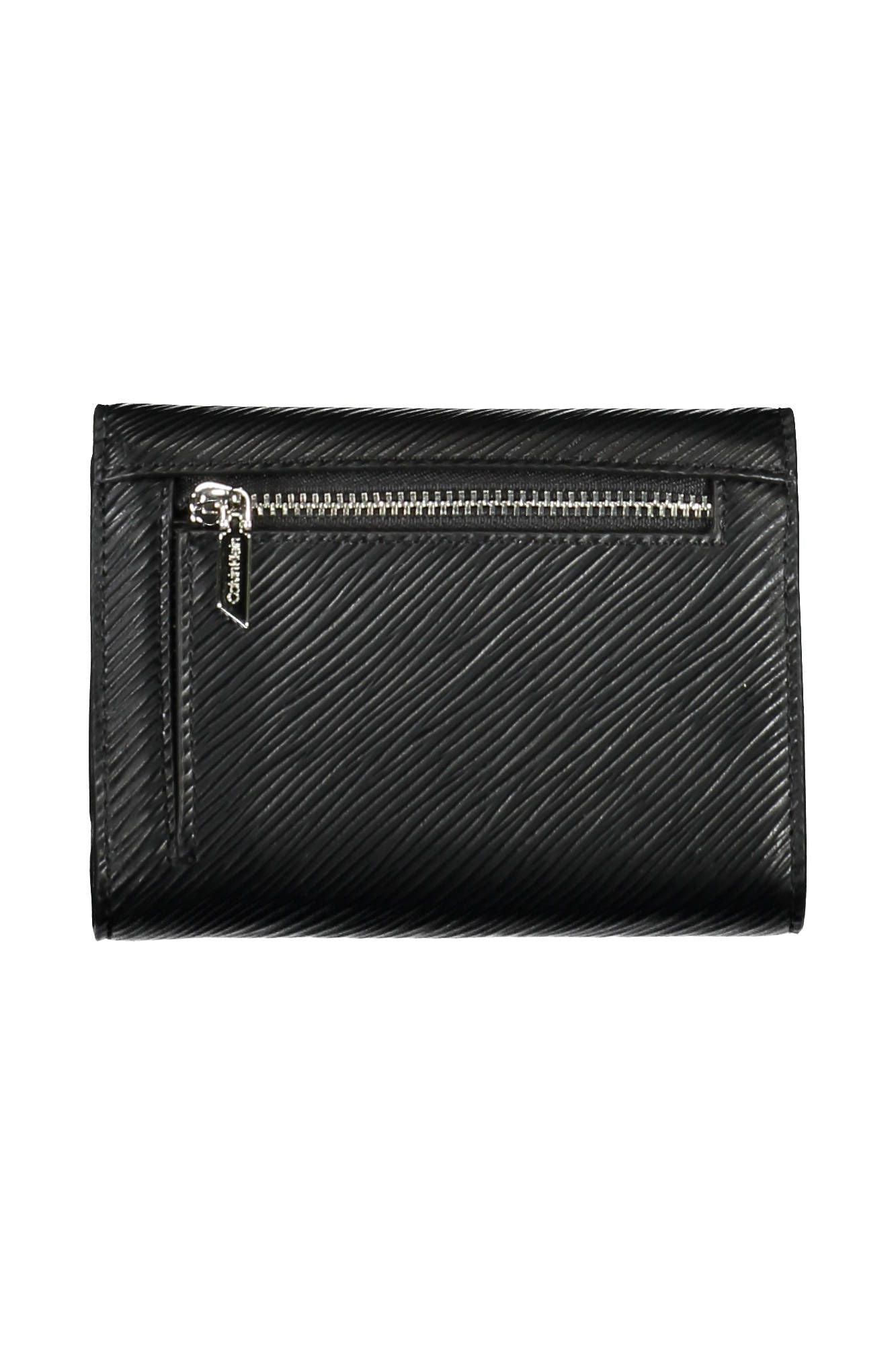 Elegant Black Polyurethane Wallet with RFID Blocker