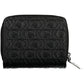 Sleek Black Polyester Wallet with Chic Details
