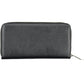 Elegant Black Polyester Wallet with Zip Closure