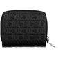 Elegant Black Zip Wallet with Contrast Detailing