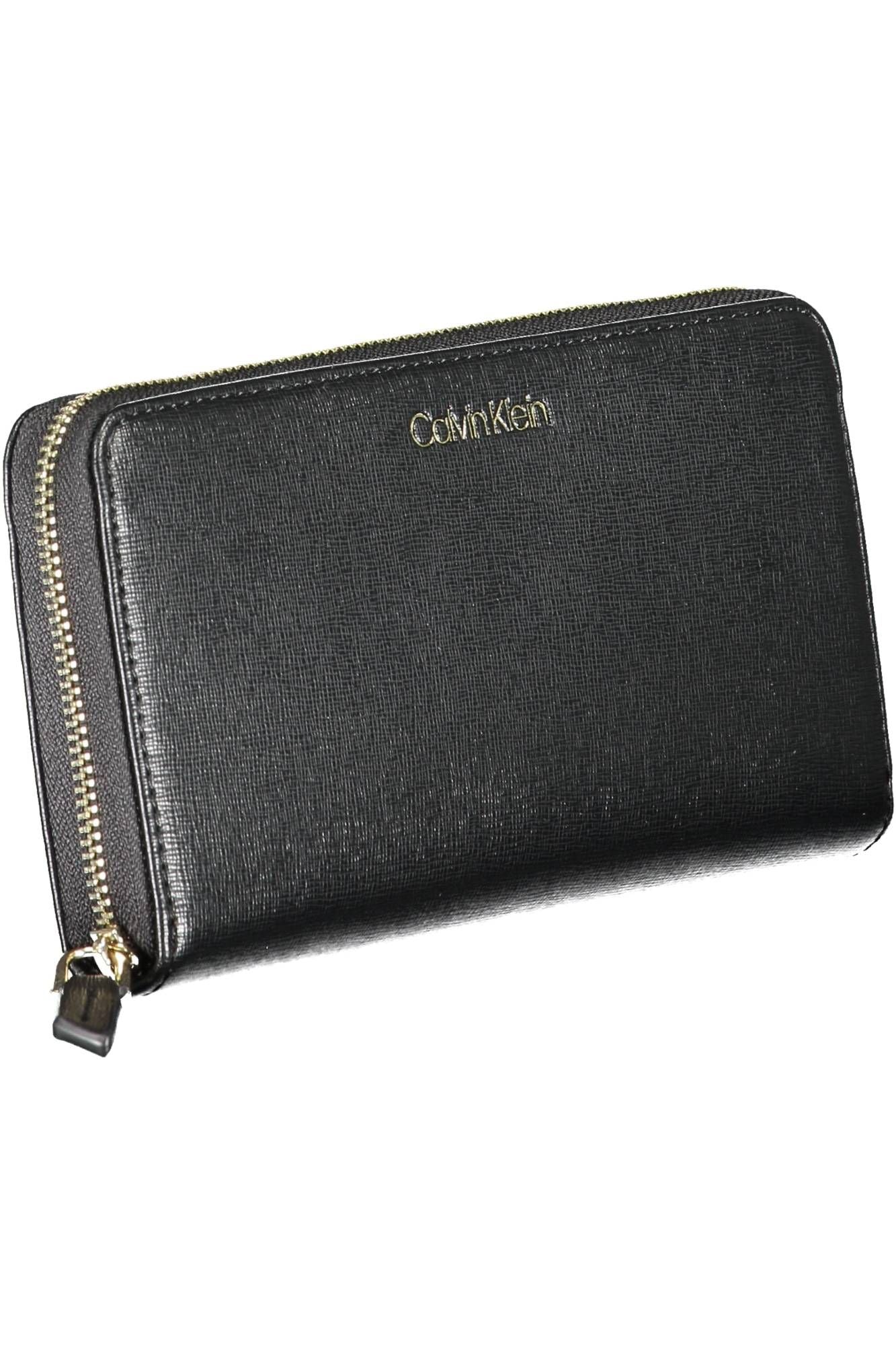 Elegant Black Polyurethane Wallet with RFID Blocking