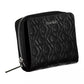 Elegant Black Zip Wallet with Contrast Detailing