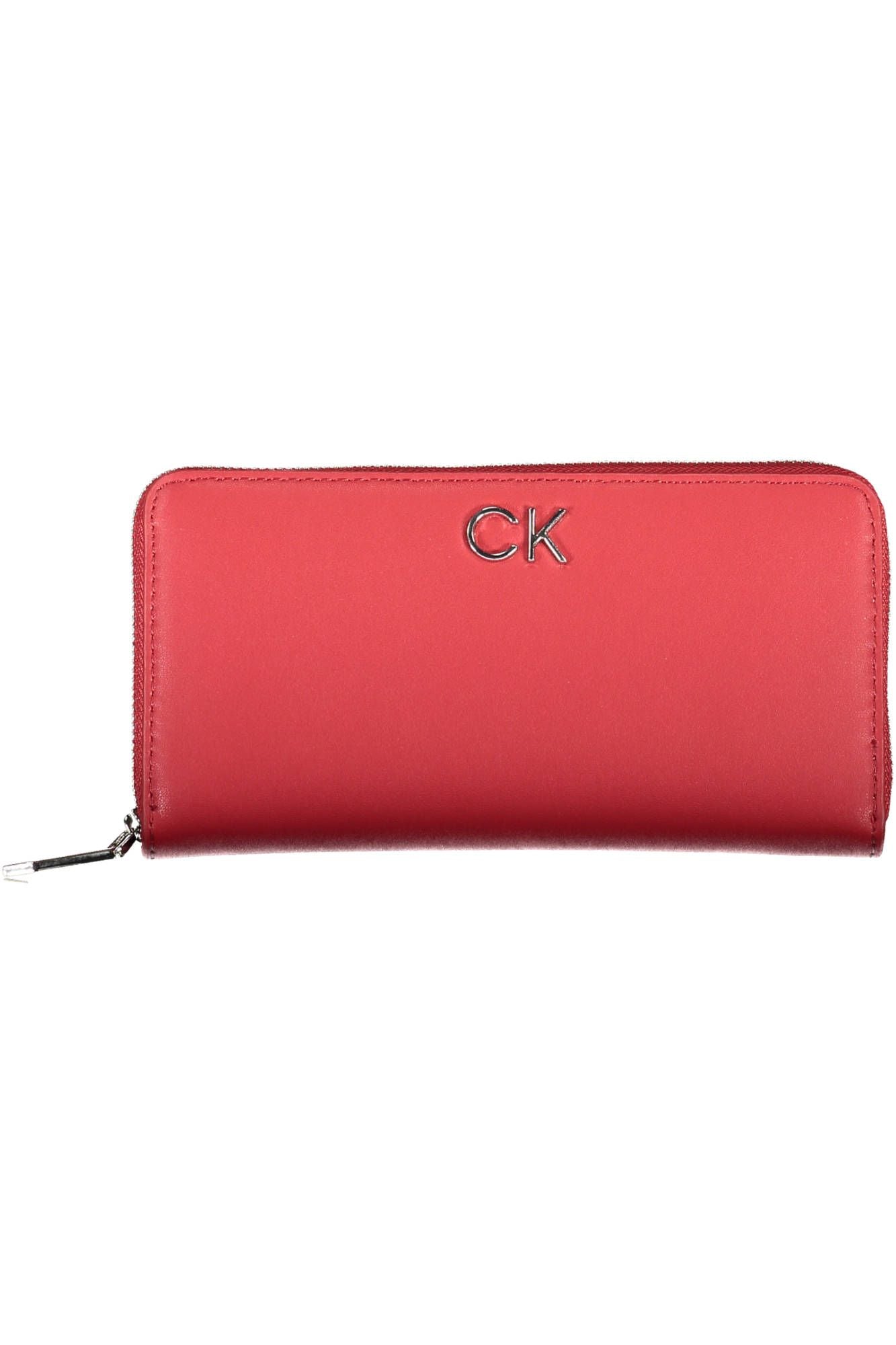 Elegant Red Polyurethane Wallet with Coin Purse