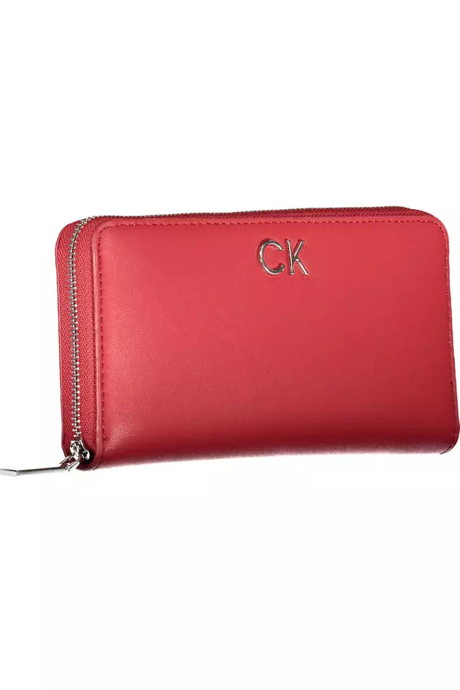 Elegant Pink Polyethylene Wallet with Secure Zip