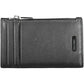 Sleek Black Leather Zip Card Holder