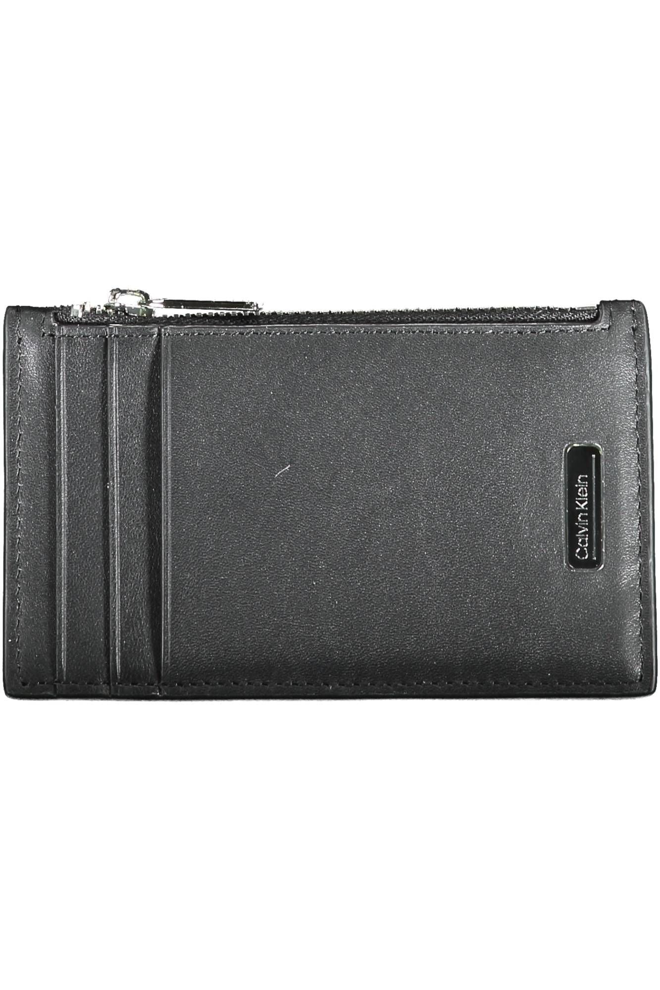 Sleek Leather Card Holder with Zip Pocket