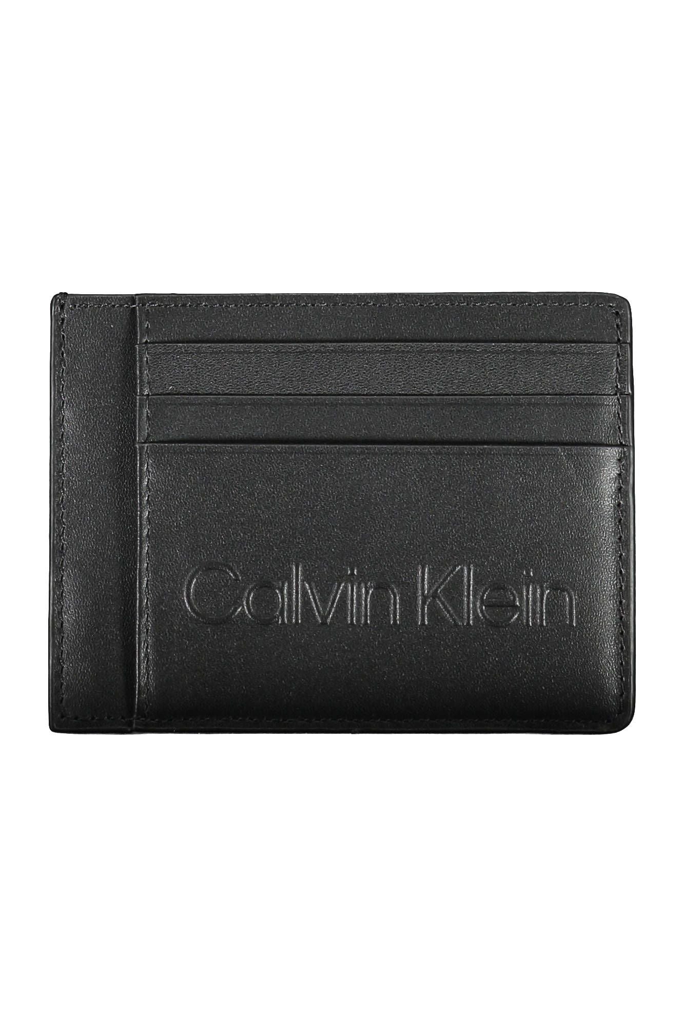 Sleek Black Polyurethane Card Holder