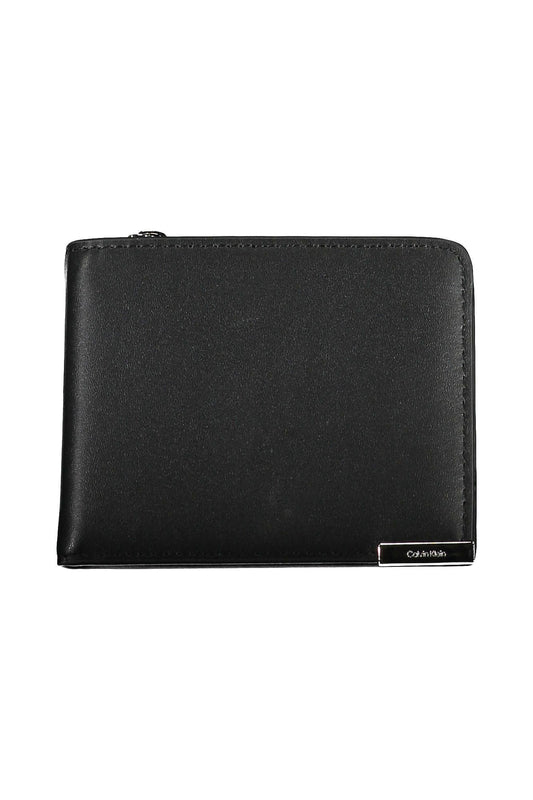 Sleek Black Polyurethane Wallet with RFID Blocker