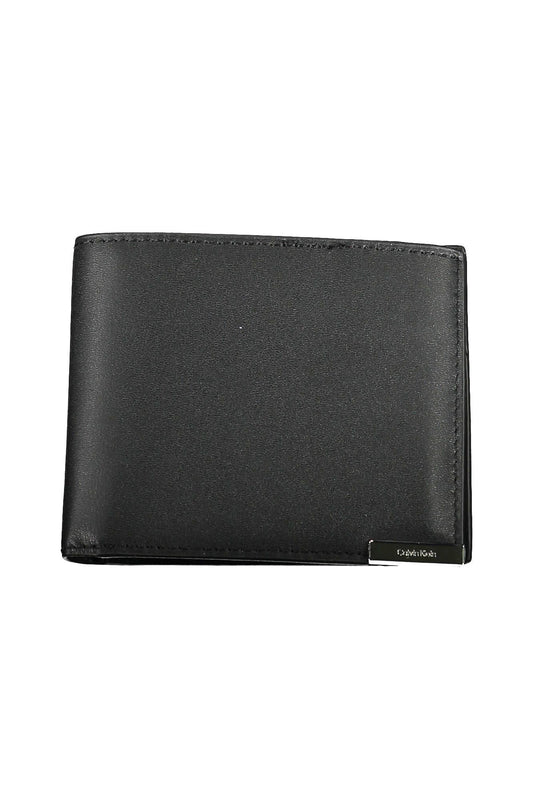 Sleek Black Polyurethane Wallet with RFID Blocker