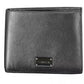Sleek Black Leather Dual-Compartment Wallet