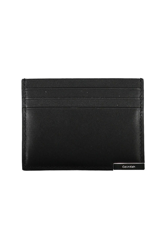 Sleek Black Polyurethane Cardholder