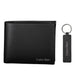 Elegant Leather Wallet & Keychain Combo in Black