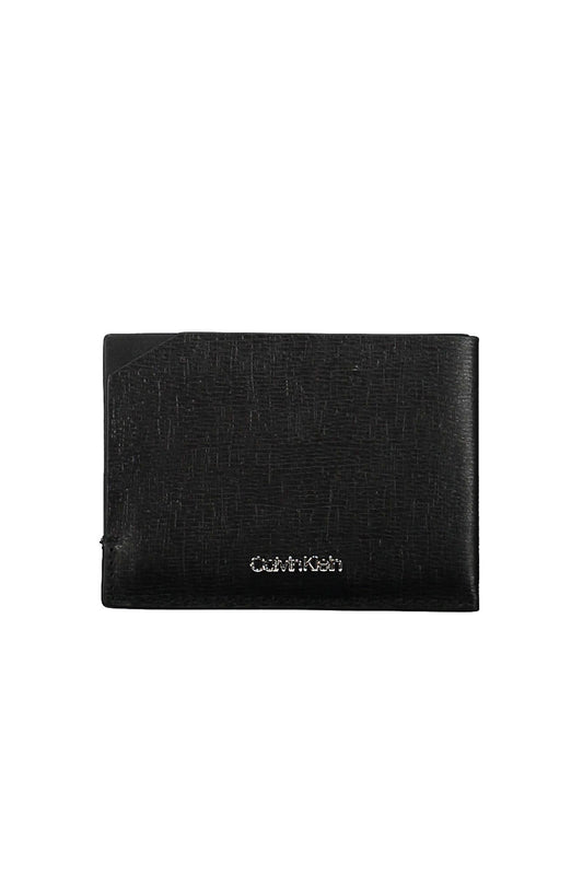 Sleek Black Leather Card Holder with Logo