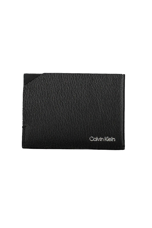 Sleek Leather Card Holder with Contrast Detailing