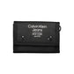 Sleek Black Zip Wallet with Print and Logo Detailing